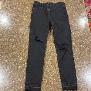 New Abercrombie & Fitch Black Simone High Rise Ankle Jeans Denim 28 6